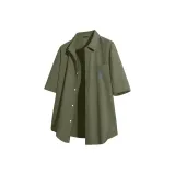 [Ледяной шелк, быстросохнущий] Армейский зеленый (Логотип Луны Кит на груди)