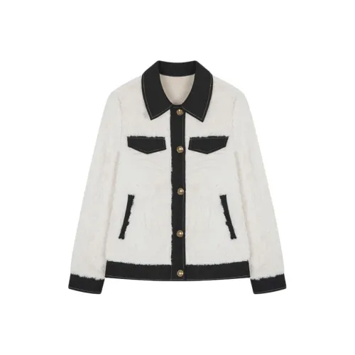 Mo Han Yi Mei Вельвет Feel Пальто Женское