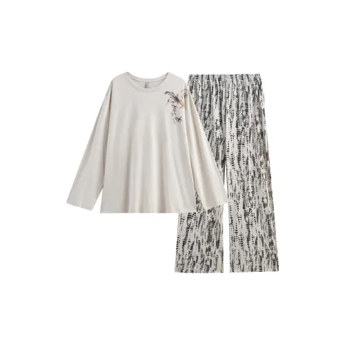 Same Language Пижамный комплект Мужской Перо-серый·Чернила пятна