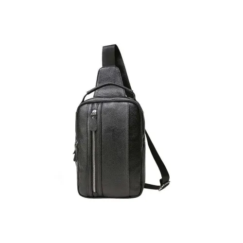 DOSRFINI Сумка через плечо из натуральной коровьей кожи стандартная мужская черная