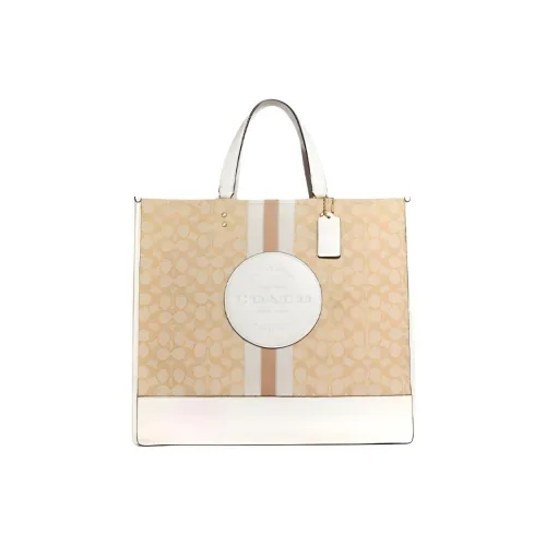 COACH Жаккард с Утонченный Галька Кожа Сумка Сумка через плечо Сумка через плечо Большая Женская Светлый хаки