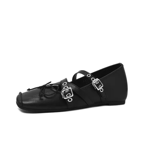 CAMEIDO Mary Jane Shoes Black Women's