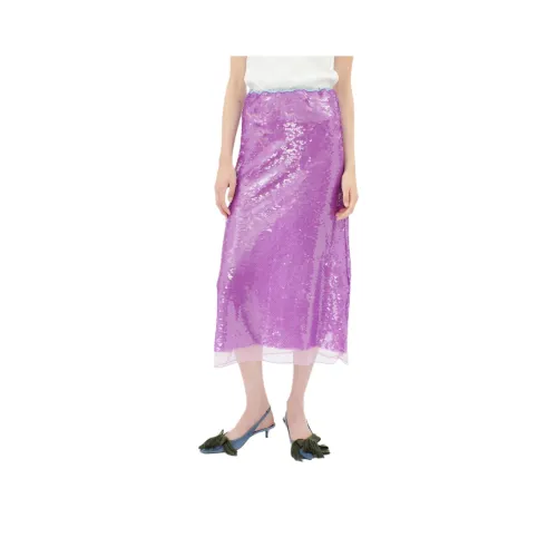 Odeeh SS24 Повседневный Длинный Юбка Женские Фиолетовый