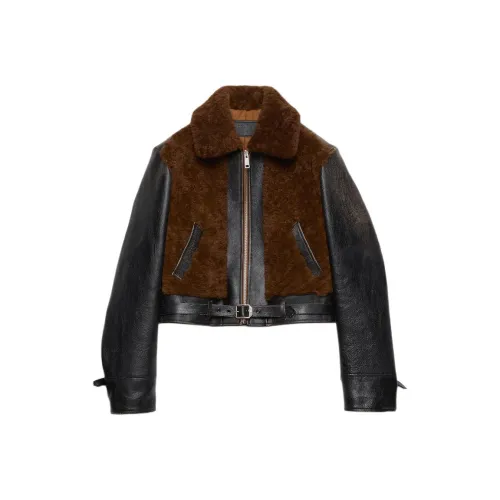 PRADA Черные Женские Кожаные Куртки