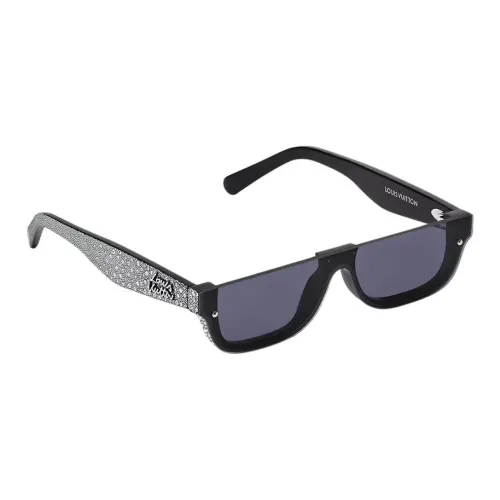 LOUIS VUITTON Металл Ацетат Стразы Квадрат Солнцезащитные очки Женские Черный