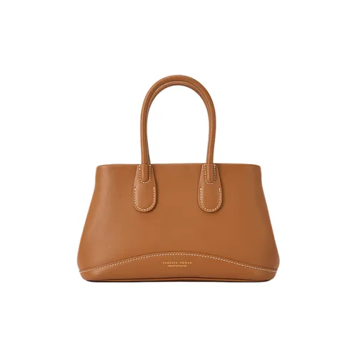 VANESSA HOGAN Лицевая коровья кожа Через плечо Одно плечо Сумка Маленькая Женская Орех Коричневый Светлый Shoal Белый