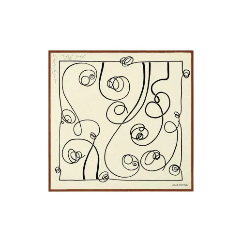 LOUIS VUITTON Шарфы из шелка тутового дерева Женские Бежевые