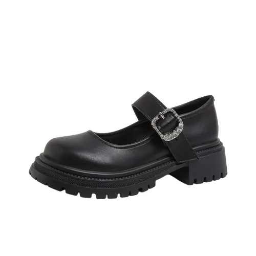 Wuji Грубый каблук Мэри Джейн туфли 5 см женские