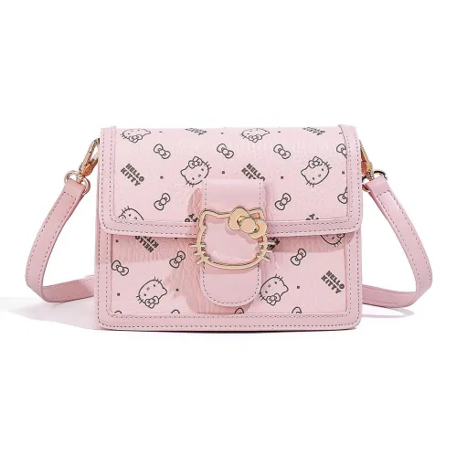 Санрио HelloKitty Хелло Китти ПУ (полиуретан) Сумка через плечо Маленькая квадратная сумка Сумка на плечо Женская Розовая