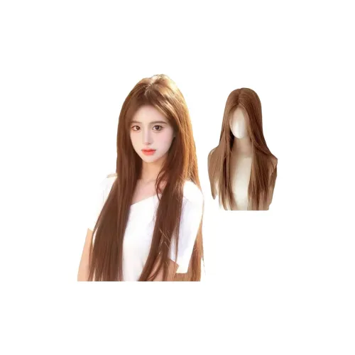 TIANKONGSHU Американский Медовый оранжевый Полная парик Смешанный шелк Длинные прямые волосы