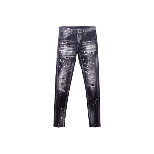 Devanro Черный Серый Цвет Мужские Джинсы