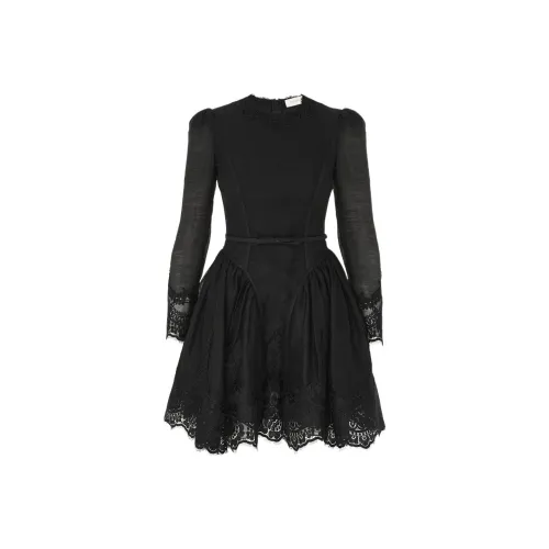 Zimmermann FW25 Длинное платье с длинными рукавами женское