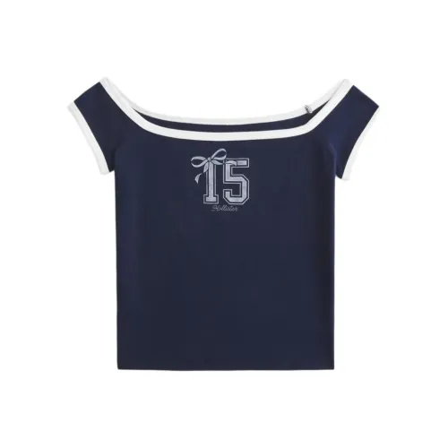 Hollister Морской Синий Женские T-Рубашки