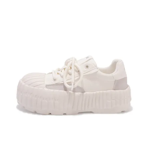 Miss Zhang Износостойкий Низкий Топ Повседневная Обувь Женская Бежево-Серый