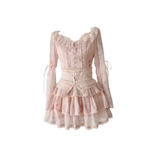 Meanalot Розовый Женские Комплекты с Юбкой