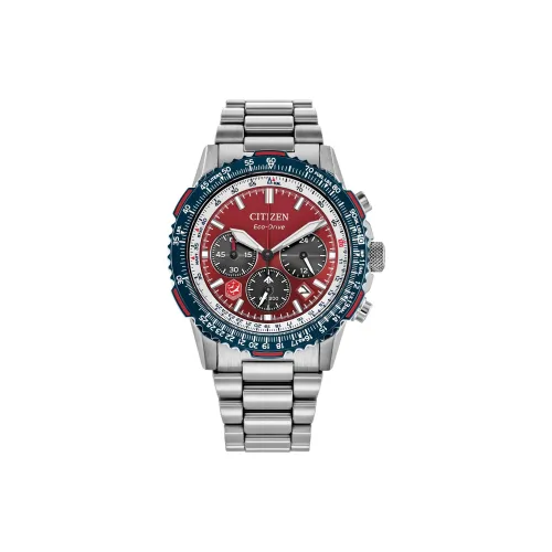 CITIZEN Ecology Drive Collection Светильник Кварцевый механизм Нержавеющая сталь Ремешок Часы 40 мм Унисекс Красный циферблат часов