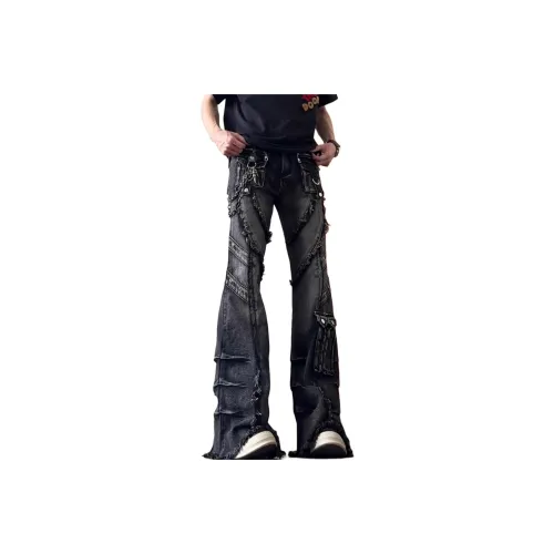 HANGE Черный Серый Цвет Унисекс Джинсы