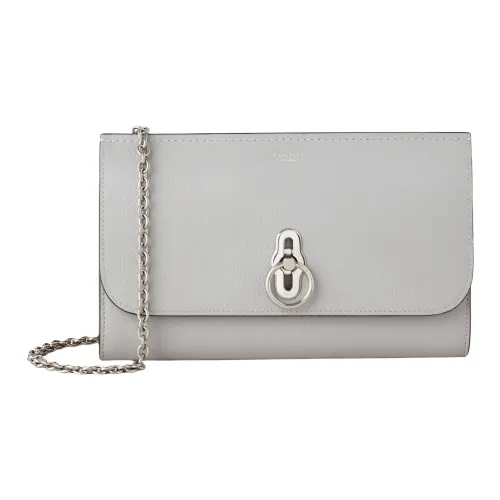 Mulberry Коровья кожа Одно плечо Через плечо Клатч Маленький Женский Светло-серый