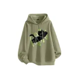 [Loose Fit и Soft Cotton Комфорт] Серый Гороховый Зеленый (Mz Зеленая Линия Черный Кот Центральный Логотип)