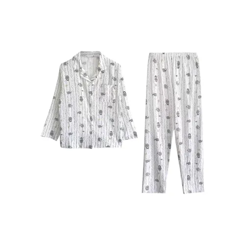 QIAOYUN Буква Пингвин Женские Пижамные Комплекты
