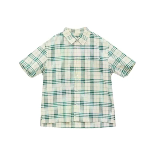 SUNTOMORROW Повседневная рубашка 2025 Летний зеленый в клетку зеленый для подростков