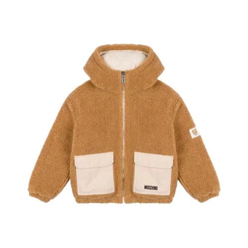 MOSCHINO Вельвет Feel Пальто Мягкая Ткань Куртка с капюшоном Детская