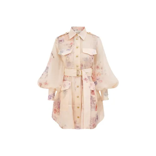 Zimmermann FW25 Длинное платье с длинными рукавами женское