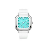 Светло-синий циферблат, белый корпус, белый ремешок