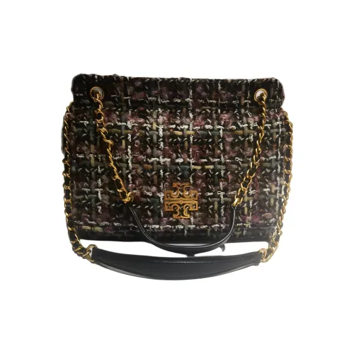 TORY BURCH Britten Фланель с кожаными вставками Сумка через плечо Сумка на плечо Женская Черный и Разноцветный