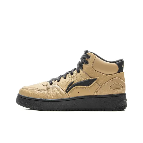 LINING Tianji HI Устойчивый к износу Противоскользящий MID Топ Скейтборд Кроссовки Женские Коричневый Черный