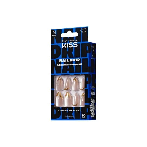 KISS NEW YORK Nail Drops Playlist False Nail Almond Gold Nude Metal