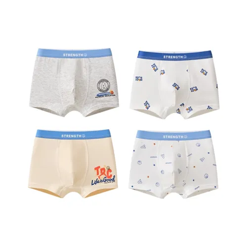 MIIOW 4 пачки [Светло-серый + Белый + Абрикос + Айвори] Детское нижнее белье