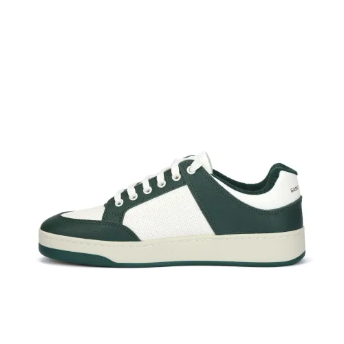 SAINT LAURENT SL 61 Низкий Топ Стильный Скейтбординг Мужской Белый Зеленый