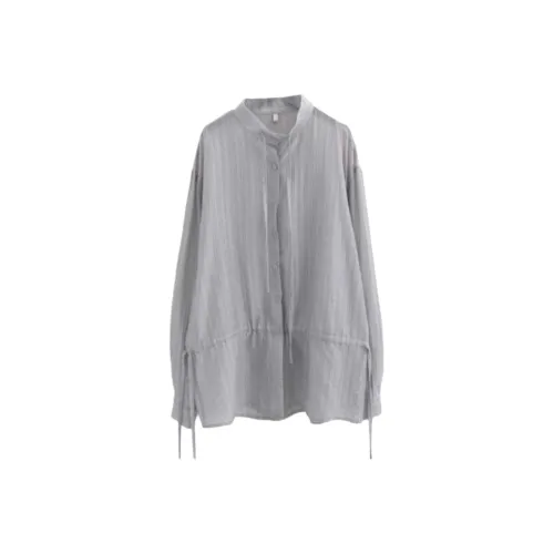 LOWEAR Два WAY Складные Полосатые Рубашки Рубашка Женская