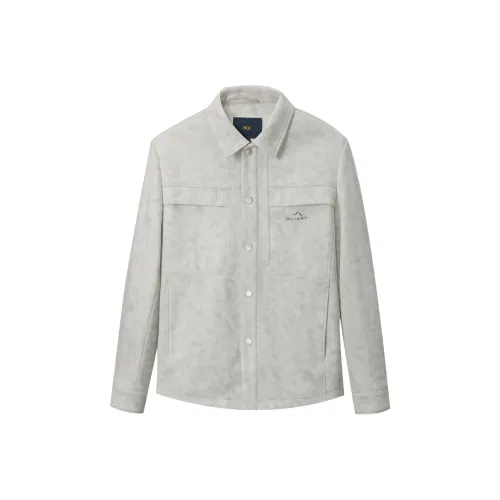 HLA Светло-серо-меланжевый цветочный T3 Мужские куртки