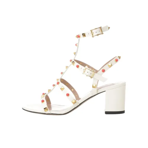 Сандалии Valentino Rockstud в римском стиле Женские Белые