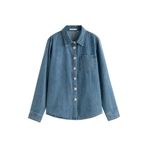 FANSILANEN Джинсовый синий Женские Рубашки