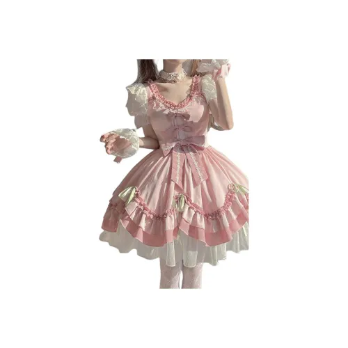 Детский Meter Розовый Милый Лолита Платье Мягкий