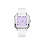 Фиолетовый циферблат, белый корпус, белый ремешок