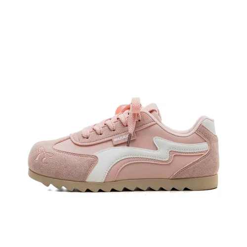 Warrior Casual Низкий Топ Розовый Белый Кожаный Верх Женский