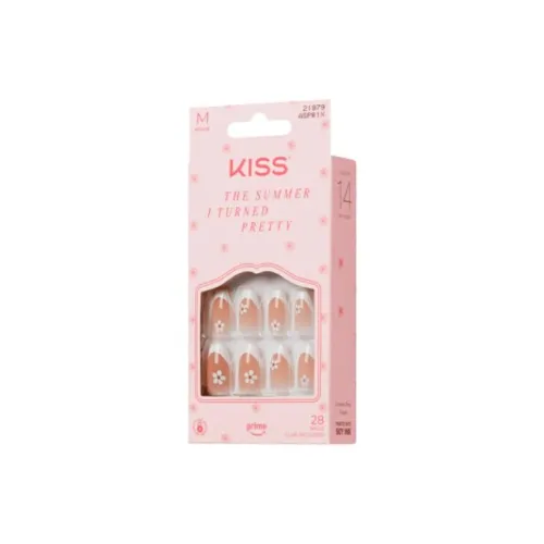 KISS NEW YORK Лето когда я стала красивой солнечные и сияющие дни искусственный ногтевой трапециоидальный белый размазанный французский