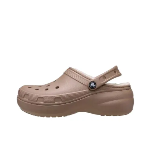 Crocs Classic Platform Lined Clog Сабо Женские Коричневый