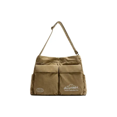 ZARA Cotton Сумка через плечо Мужская Коричневая