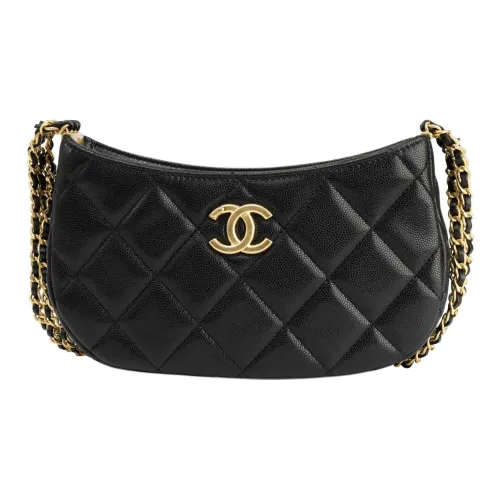 CHANEL Сумка из коровьей кожи одно плечо женская черная