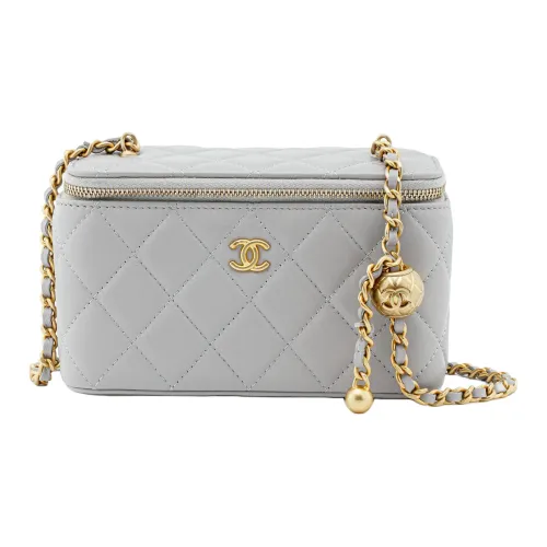 CHANEL Овчина Коробка Сумка Ручная Сумка Сумка через плечо Женская Серого цвета