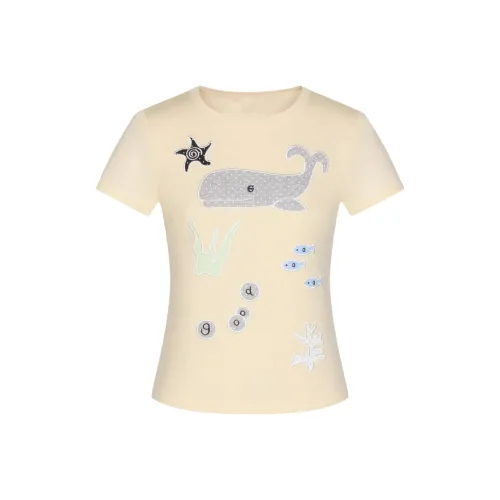 XIAOLIZI Абрикос Женские T-рубашки