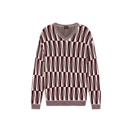 GIORGIO ARMANI Темно-красный Мужской кашемировый свитер