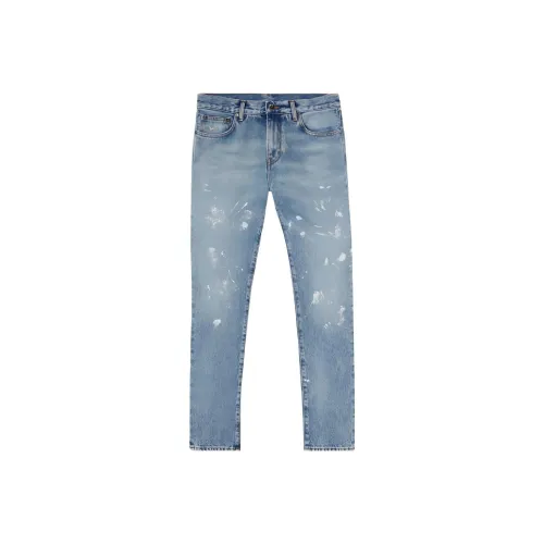 Off Белый SS22 Джинсы Мужские Светло-Синий