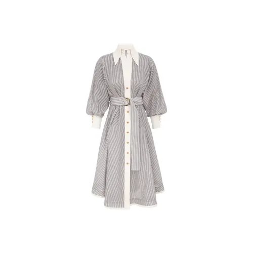 Zimmermann FW25 Длинное платье с длинными рукавами женское