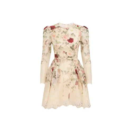 Zimmermann FW25 Длинное платье с длинными рукавами женское